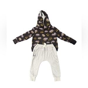 Kids Pumpkin Hoodie and Pants Set